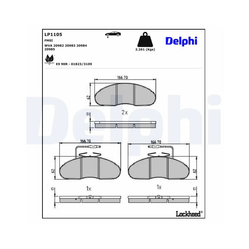 Placute Frana Delphi pentru Nissan Trade/Trade Platou, Renault Trafic/Trafic Platou - LP1105