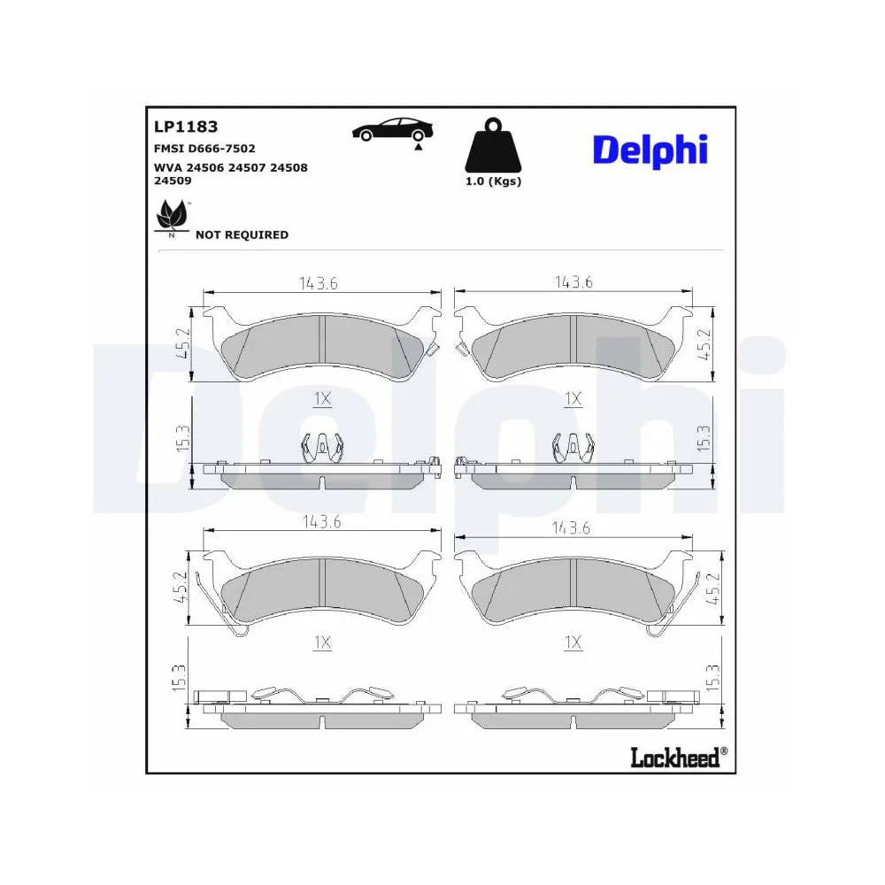 Placute Frana Delphi pentru Jeep Grand Cherokee - LP1183