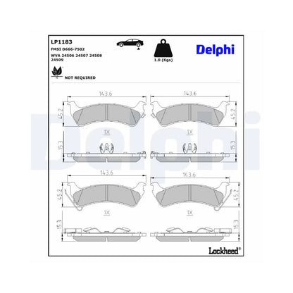 Placute Frana Delphi pentru Jeep Grand Cherokee - LP1183