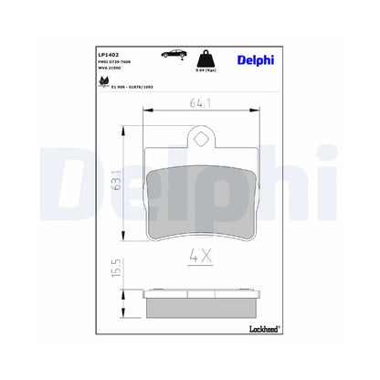 Placute Frana Delphi pentru Mercedes-Benz C Class/C Class T Model/E Class/Slk - LP1402