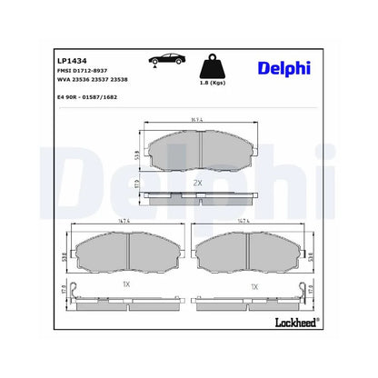 Placute Frana Delphi pentru Hyundai H 1 Starex/H 1/H 1 Platou/H100 Platou - LP1434