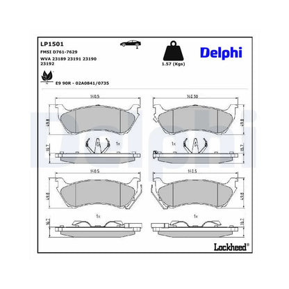 Placute Frana Delphi pentru Mercedes-Benz M Class - LP1501