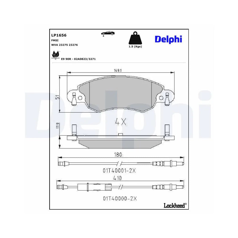 Placute Frana Delphi pentru Citroen C5 - LP1656