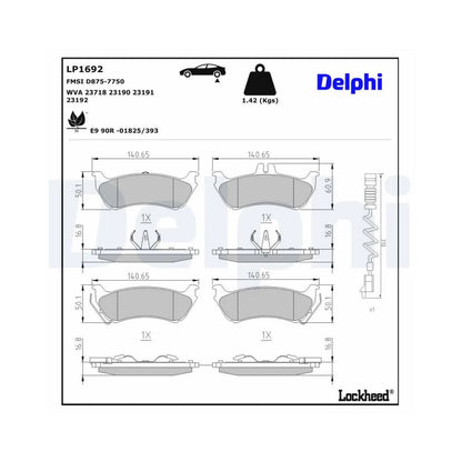 Placute Frana Delphi pentru Mercedes-Benz M Class - LP1692