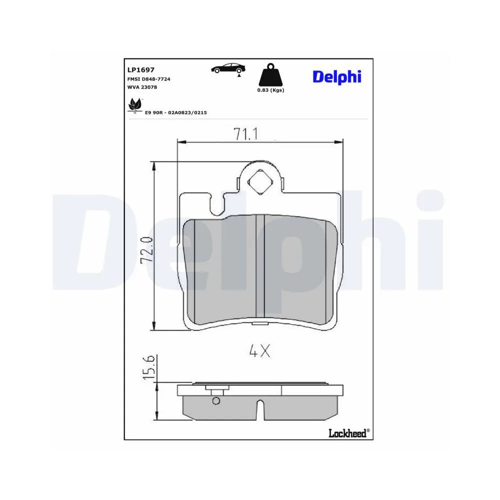 Placute Frana Delphi pentru Mercedes-Benz S Class/S Class Cupe - LP1697