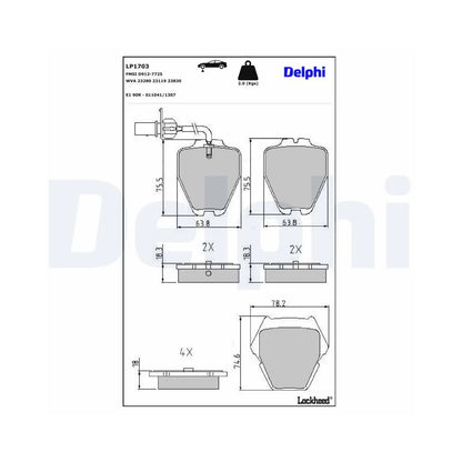 Placute Frana Delphi pentru Audi A4/A6/Allroad, Volkswagen Passat/Phaeton - LP1703