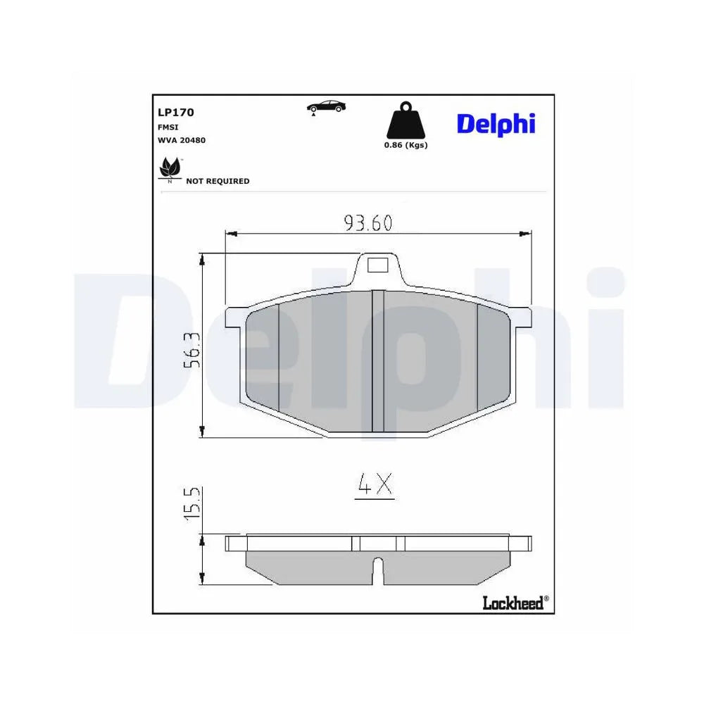 Placute Frana Delphi pentru Renault 12/18/18 Variable/4/5 - LP170