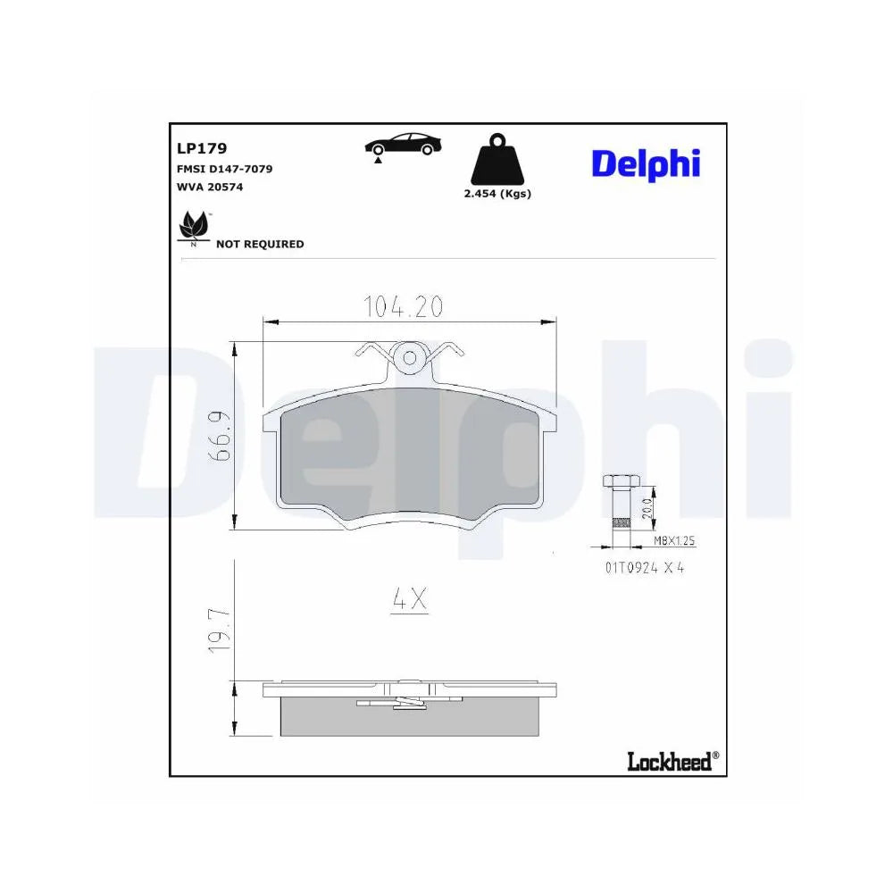 Placute Frana Delphi pentru Audi 100/80/Coupe, Volvo 340 360 - LP179