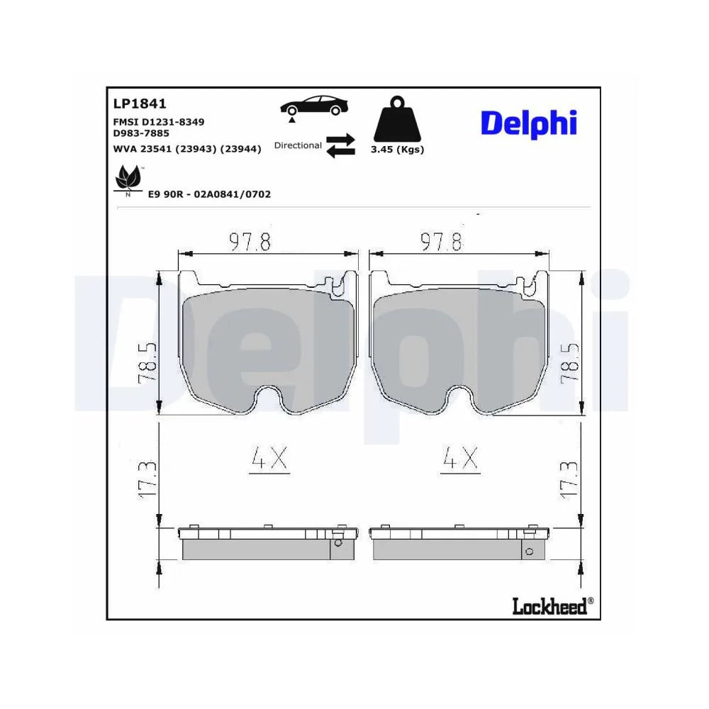 Placute Frana Delphi pentru Mercedes-Benz Clk/Cls/E Class/E Class T Model/S Class - LP1841