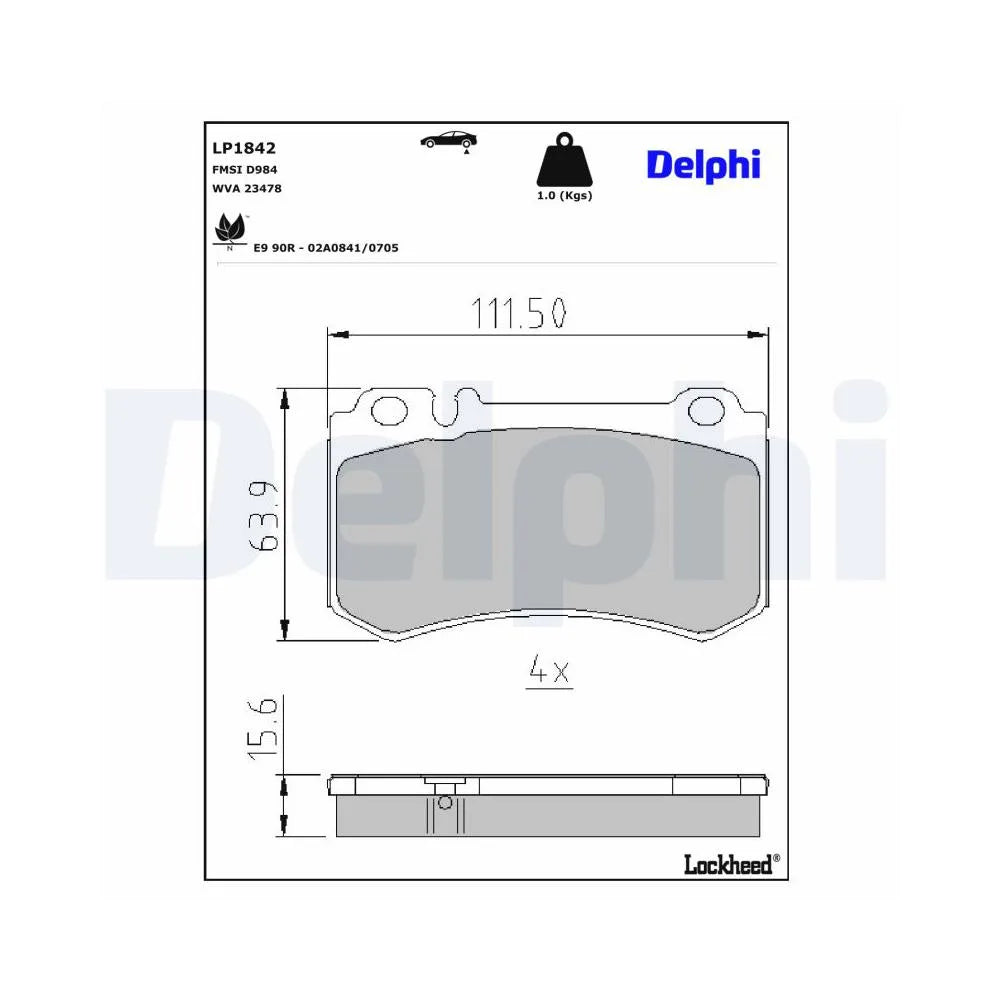 Placute Frana Delphi pentru Mercedes-Benz Clk/Cls/E Class/E Class T Model/S Class - LP1842