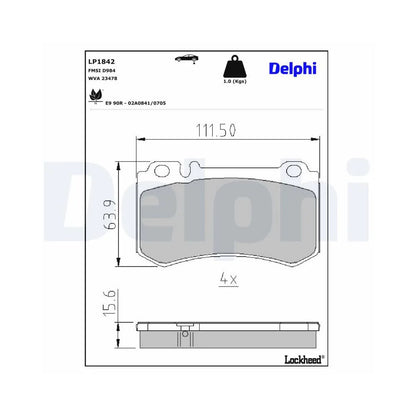 Placute Frana Delphi pentru Mercedes-Benz Clk/Cls/E Class/E Class T Model/S Class - LP1842