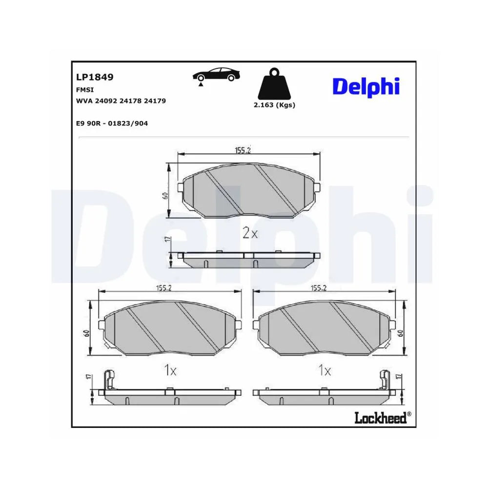 Placute Frana Delphi pentru Kia Sorento - LP1849