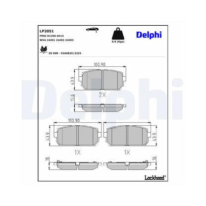 Placute Frana Delphi pentru Kia Carens - LP2051