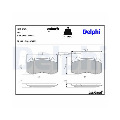 Placute Frana Delphi pentru Abarth Grande Punto, Alfa Romeo Mito - LP2136