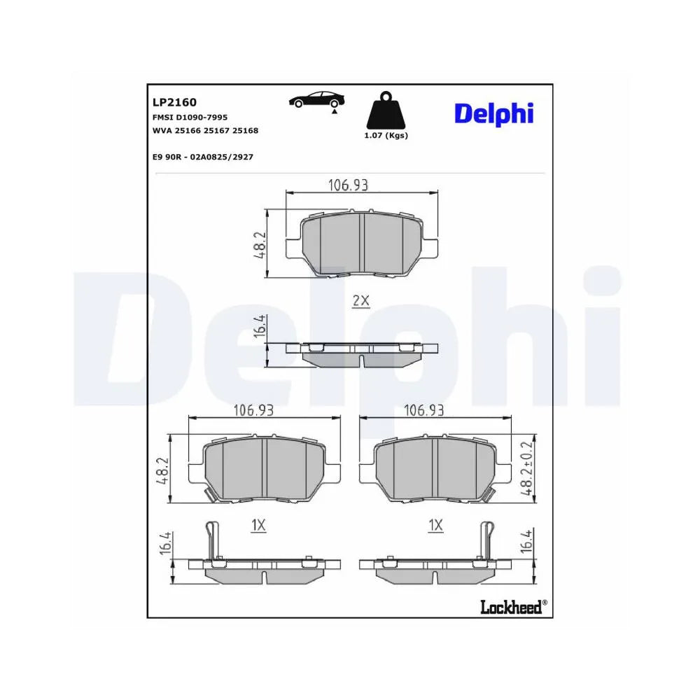Placute Frana Delphi pentru Ford Ranger, Honda Legend - LP2160