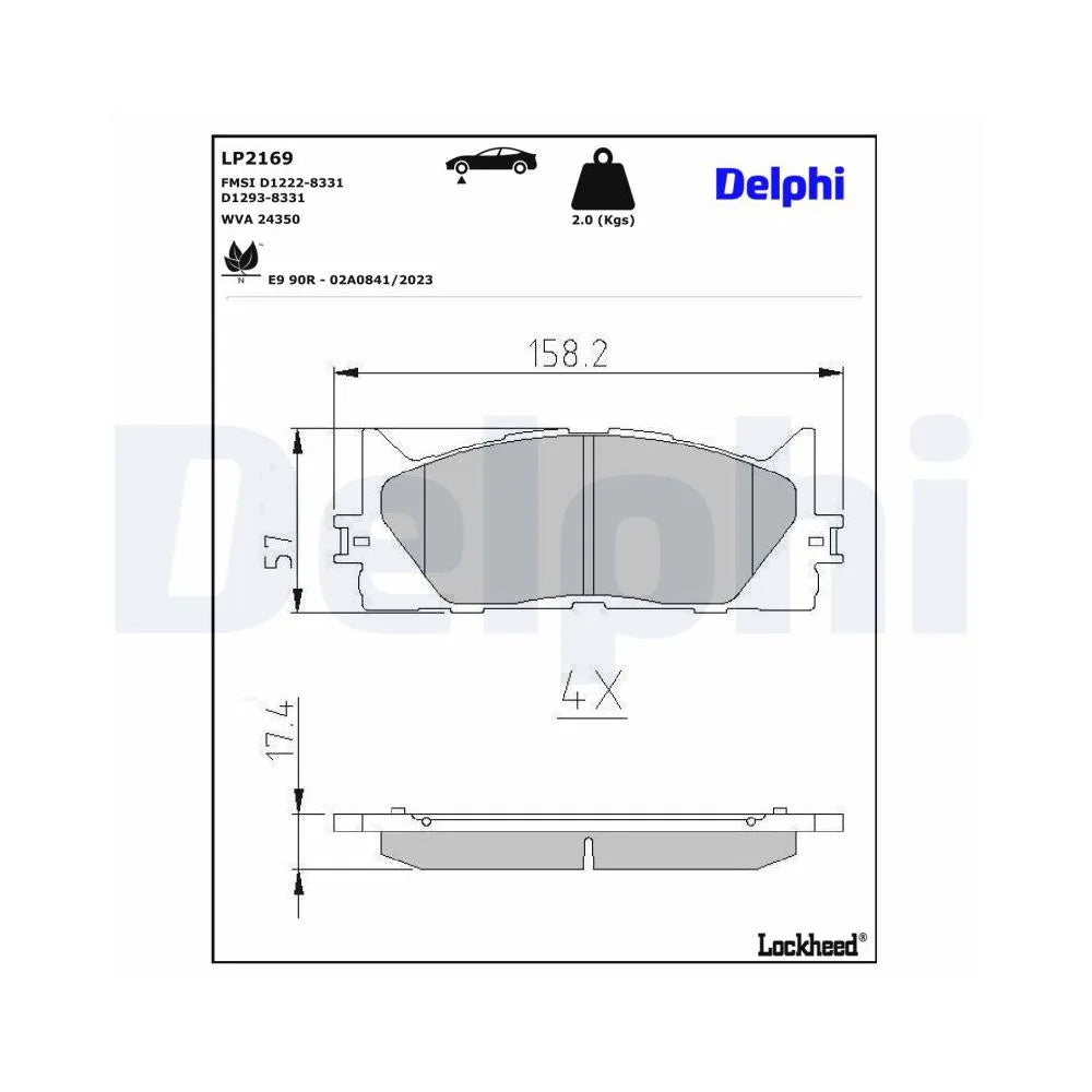 Placute Frana Delphi pentru Lexus Es, Toyota Camry - LP2169