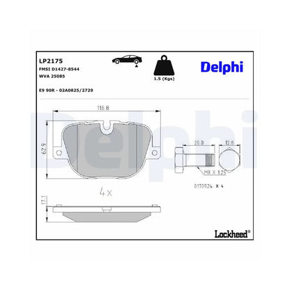 Placute Frana Delphi pentru Land Rover Range Rover - LP2175