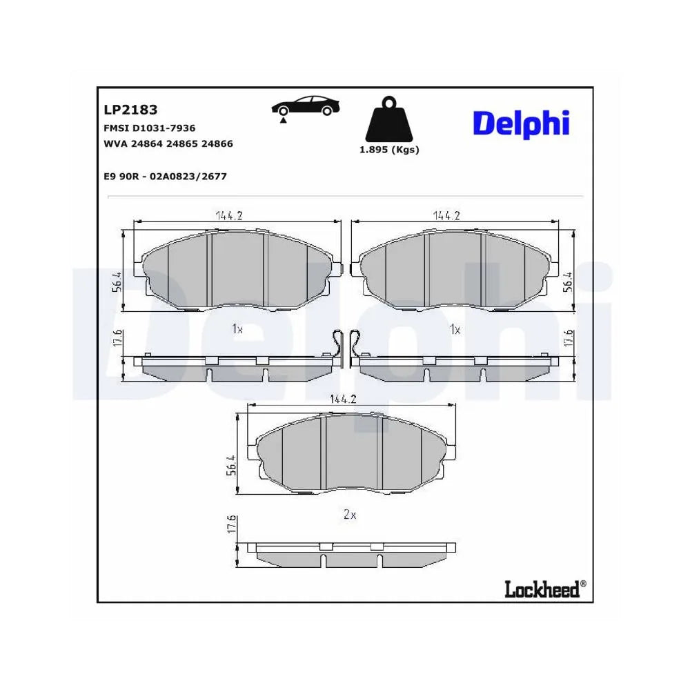 Placute Frana Delphi pentru Chevrolet Epica, Daewoo Tosca - LP2183