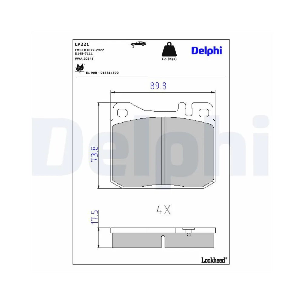 Placute Frana Delphi pentru Mercedes-Benz 123 Cupe/123/123 T Model/S Class/S Class Cupe - LP221