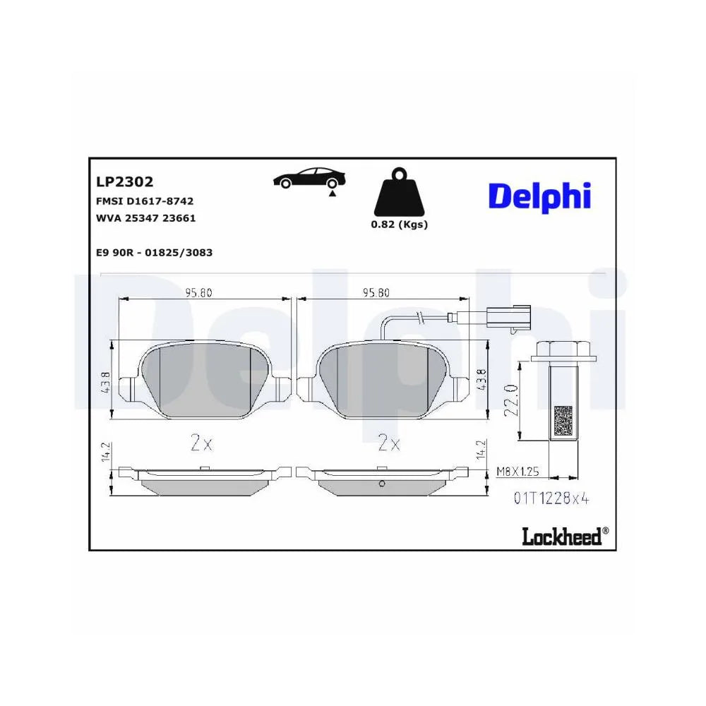 Placute Frana Delphi pentru Abarth 500 595 695/500C, Fiat 500/500 C - LP2302
