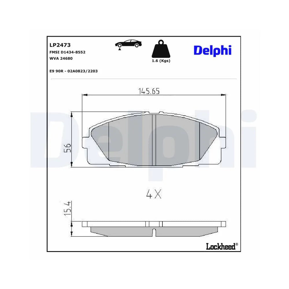 Placute Frana Delphi pentru Rolls-Royce Dawn/Ghost/Wraith, Toyota Hiace Commuter/Hiace - LP2473