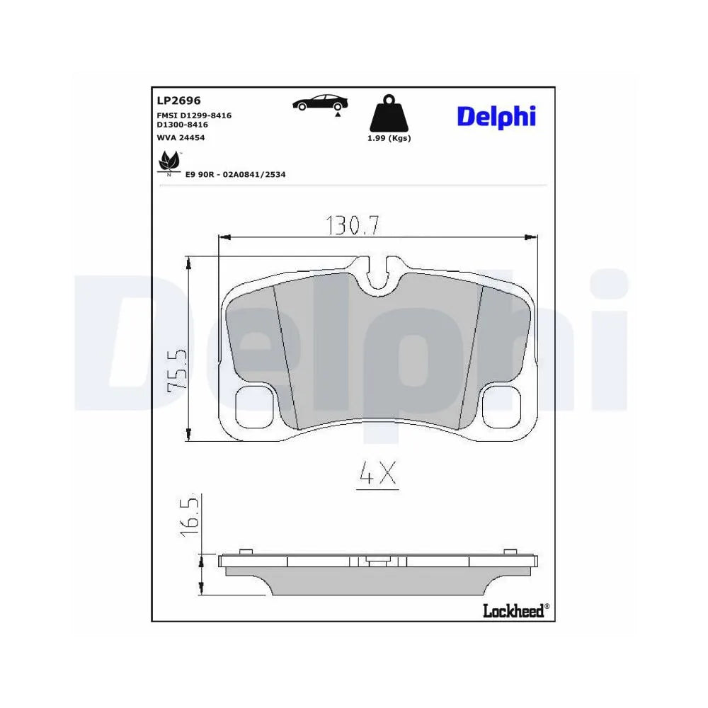 Placute Frana Delphi pentru Porsche 911/911 Targa - LP2696