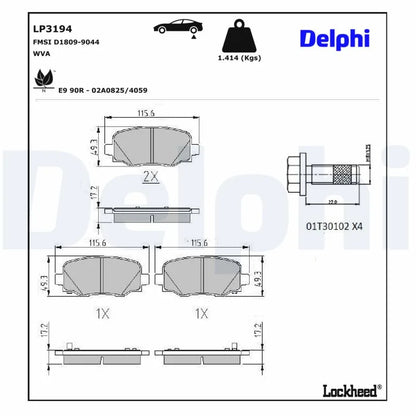 Placute Frana Delphi 1.22 kg - LP3194