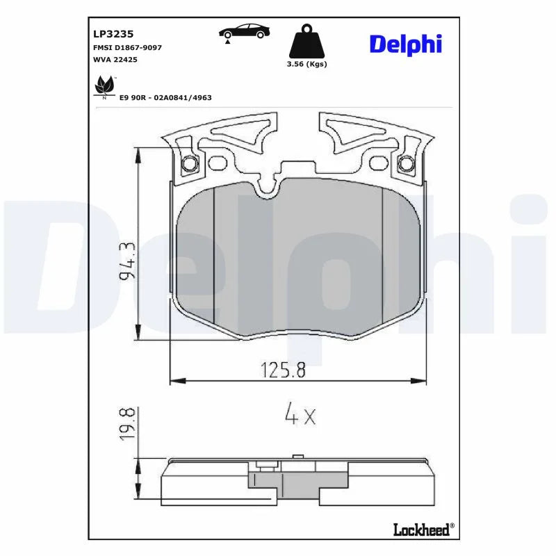 Placute Frana Delphi pentru BMW 2 Cupe/3, Toyota - LP3235