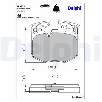 Placute Frana Delphi pentru BMW 2 Cupe/3, Toyota - LP3235
