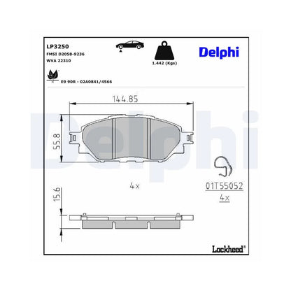 Placute Frana Delphi pentru Toyota Hilux - LP3250