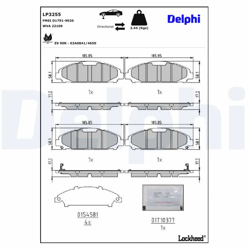 Placute Frana Delphi pentru Ford Usa Mustang Convertible/Mustang Cupe - LP3255