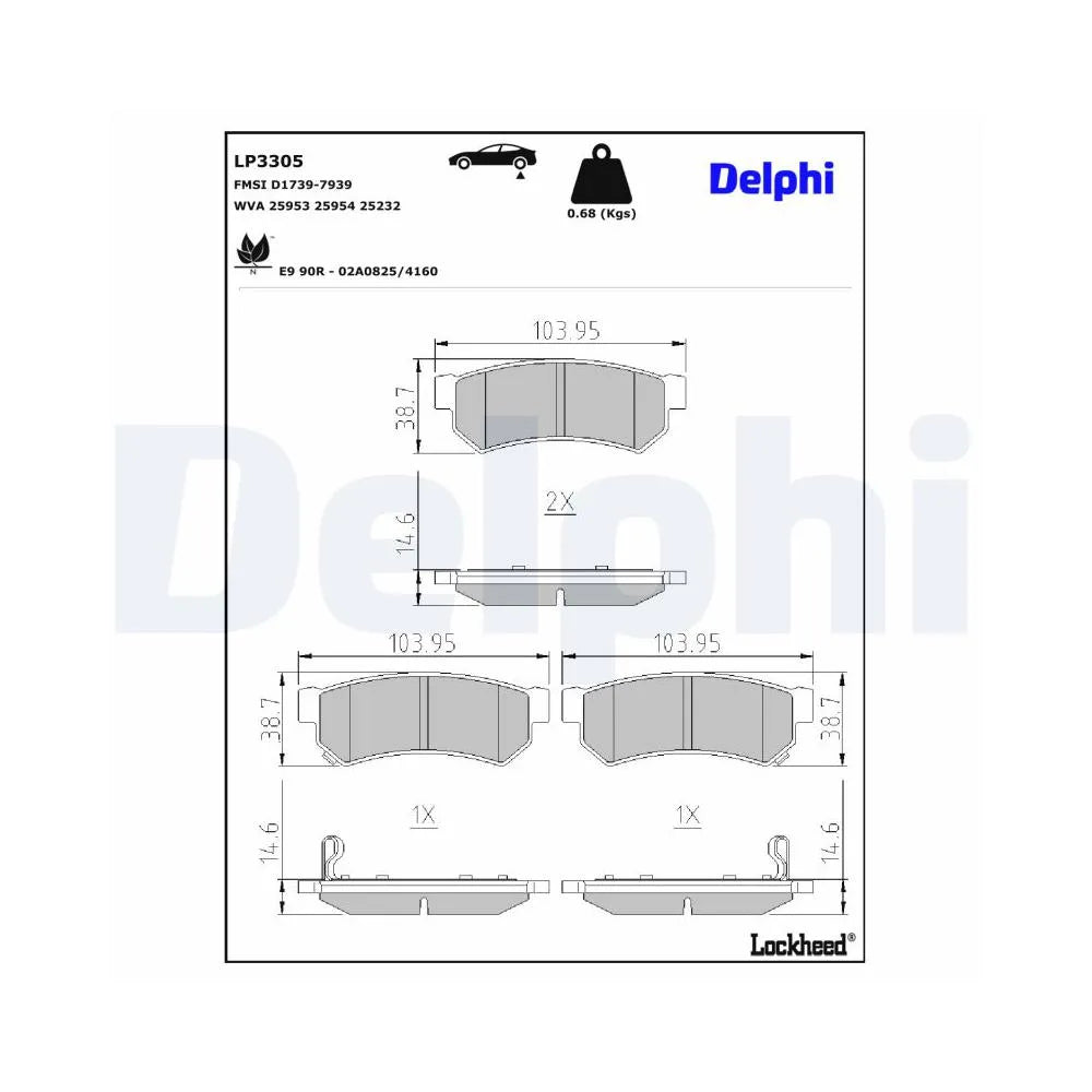 Placute Frana Delphi pentru Chevrolet Spark - LP3305