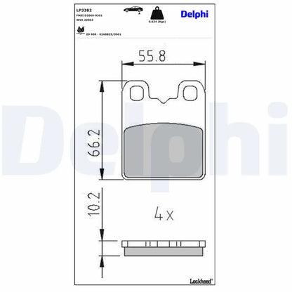 Placute Frana Delphi 0.56 kg - LP3382