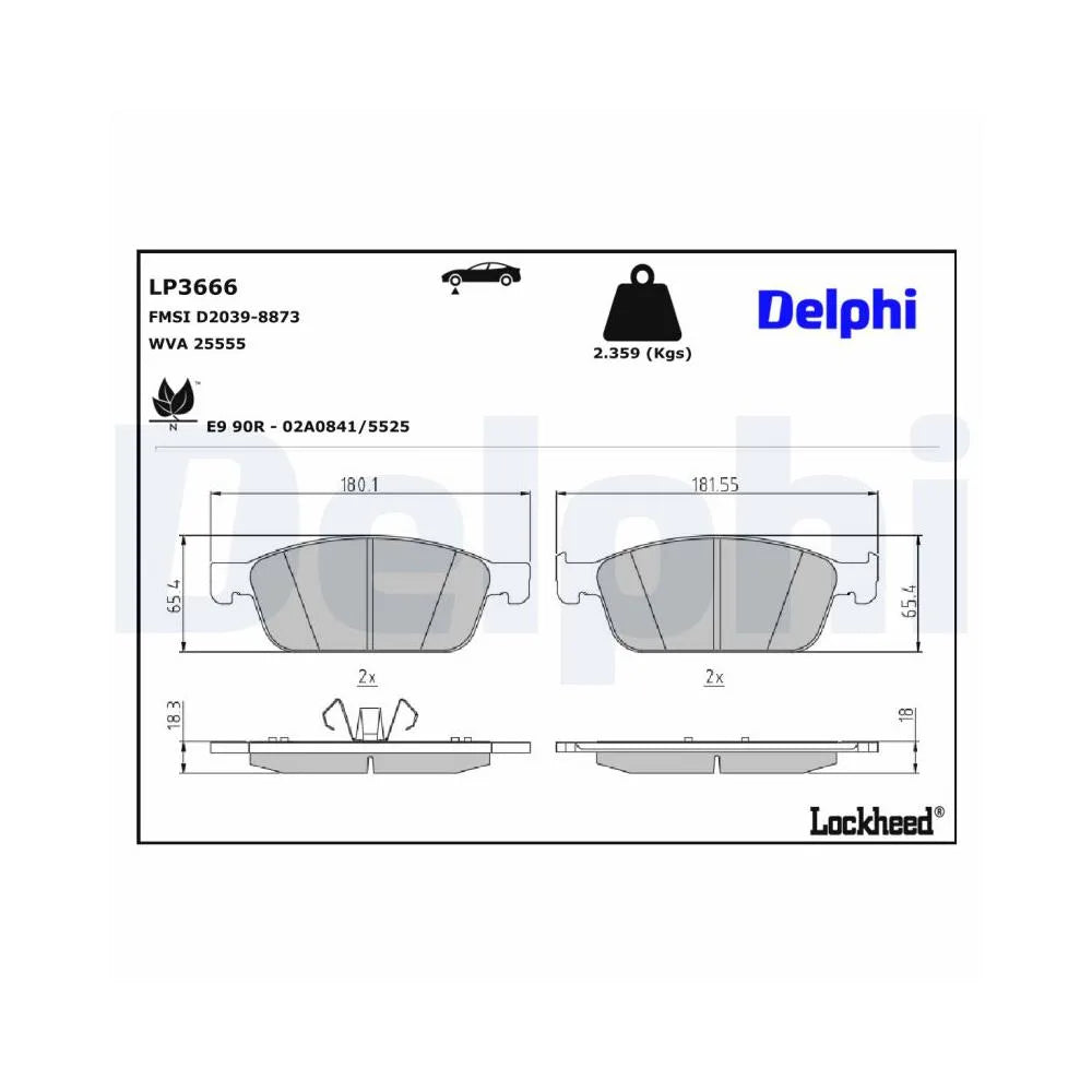 Placute Frana Delphi pentru Ford Tourneo Connect/Transit Connect - LP3666