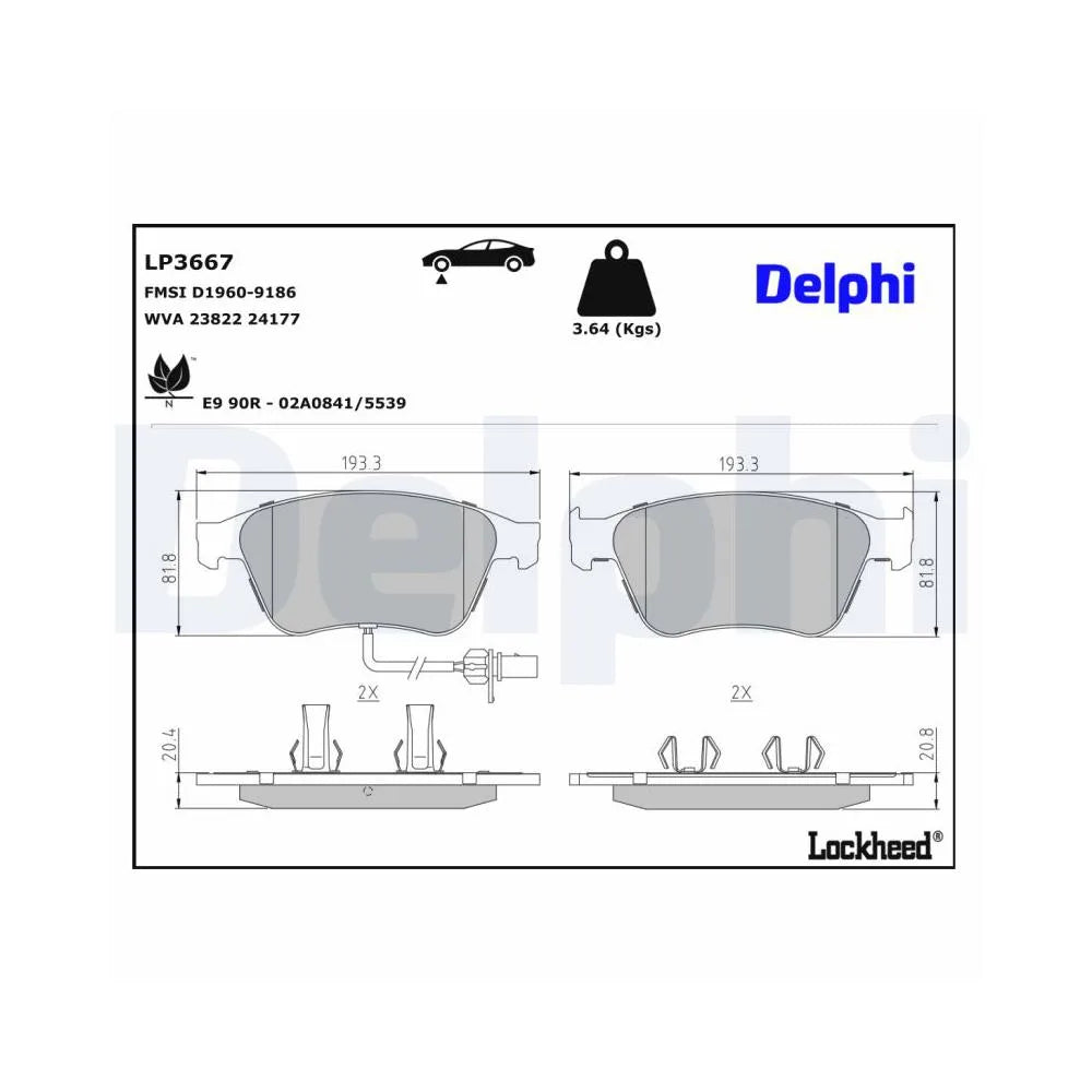 Placute Frana Delphi pentru Bentley Continental/Continental Cupe/Continental Flying/Flying Spur - LP3667