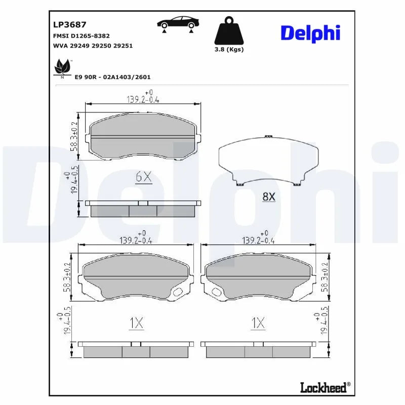 Placute Frana Delphi pentru Fuso (Mitsubishi) Canter - LP3687
