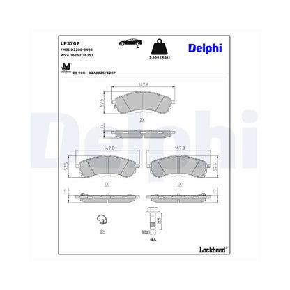 Placute Frana Delphi pentru Ford Ranger - LP3707