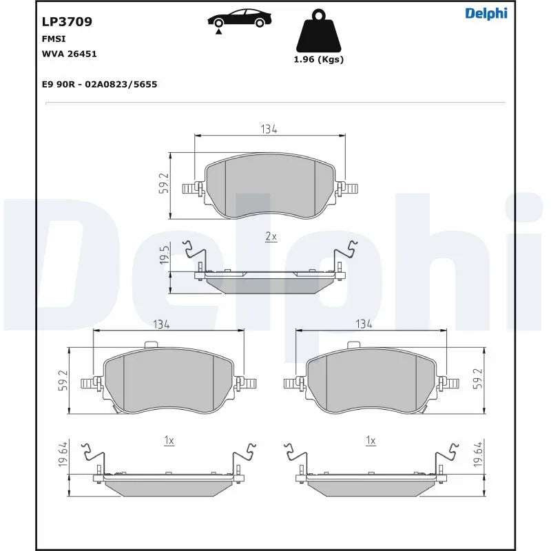 Placute Frana Delphi 1.71 kg - LP3709