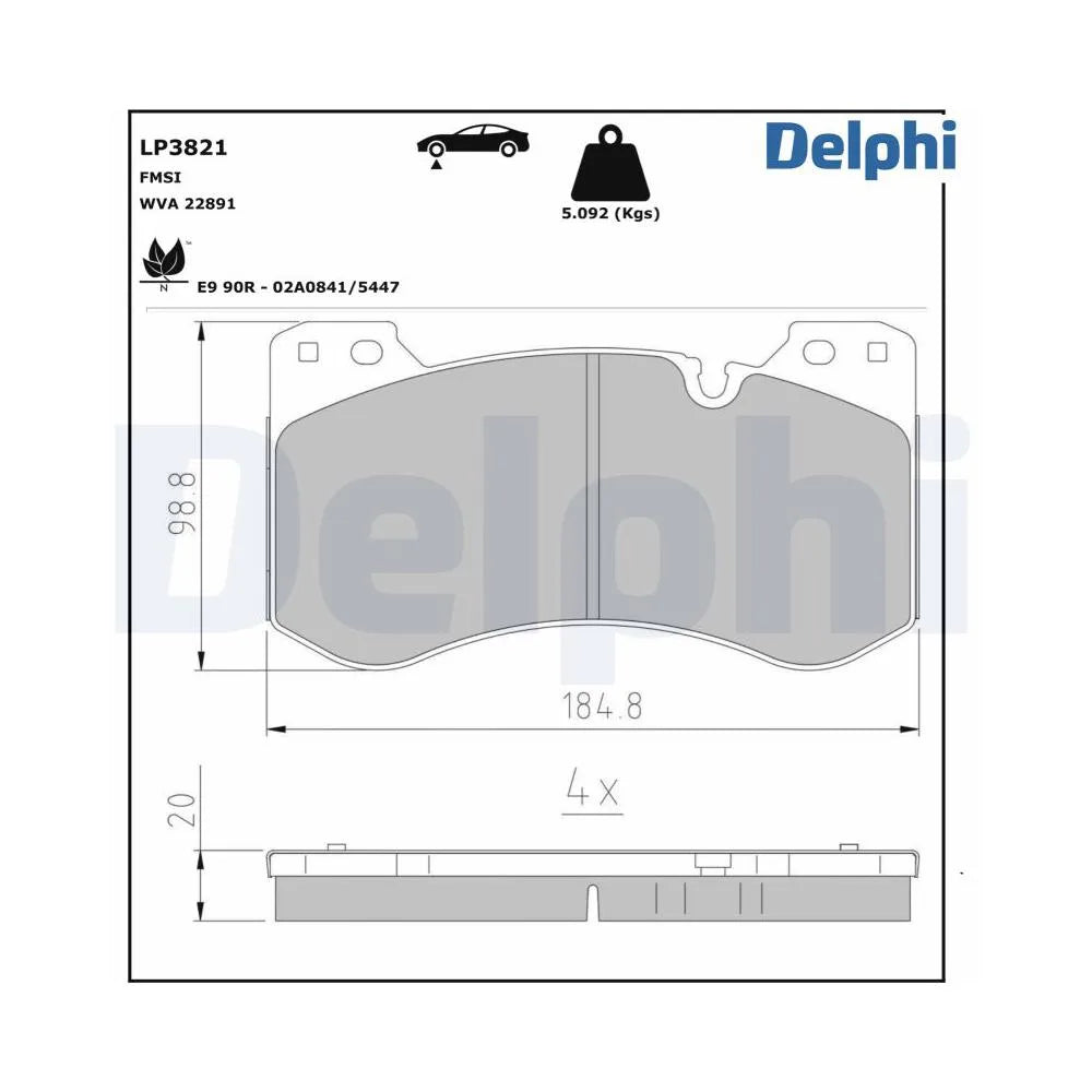 Placute Frana Delphi pentru BMW 2 Cupe/3/4/4 Cupe - LP3821