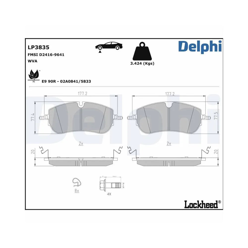 Placute Frana Delphi pentru Jaguar E Pace, Land Rover Discovery Sport/Range Rover - LP3835