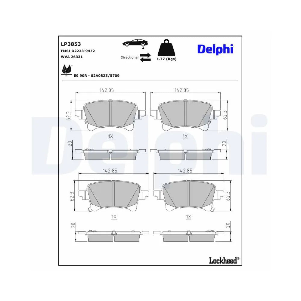 Placute Frana Delphi pentru Jeep Gladiator Pick Up/Wrangler - LP3853