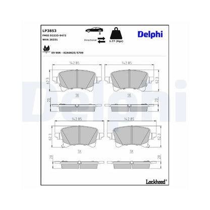 Placute Frana Delphi pentru Jeep Gladiator Pick Up/Wrangler - LP3853