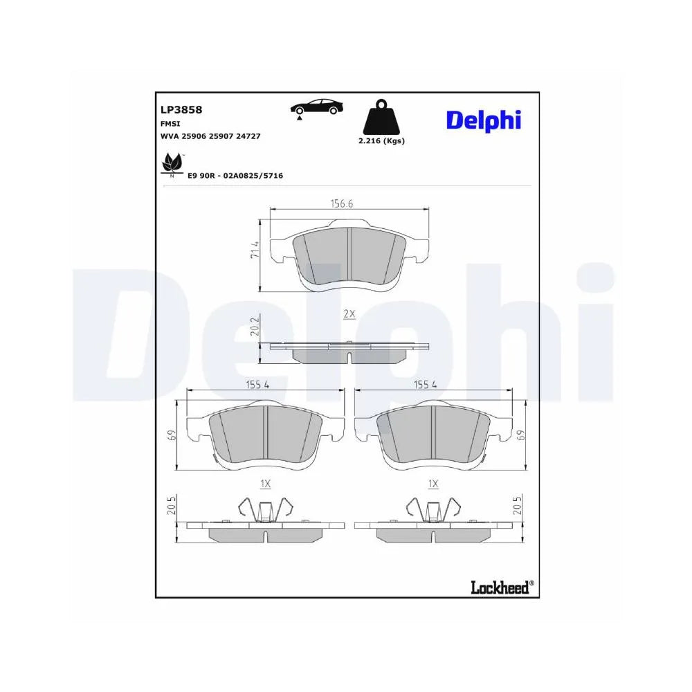 Placute Frana Delphi pentru Fiat 500L - LP3858