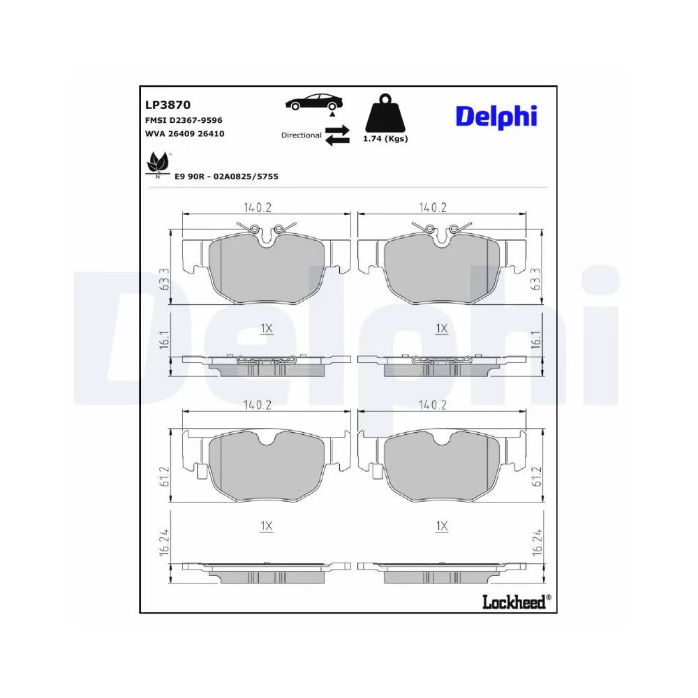 Placute Frana Delphi pentru Jaguar F Pace, Land Rover Range Rover - LP3870