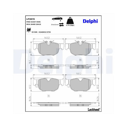 Placute Frana Delphi pentru Jaguar F Pace, Land Rover Range Rover - LP3870