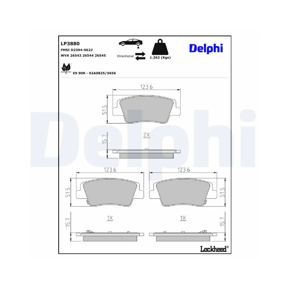 Placute Frana Delphi pentru Hyundai Ioniq 5/Ioniq 6/Staria Bus/Staria, Kia Ev9 - LP3880