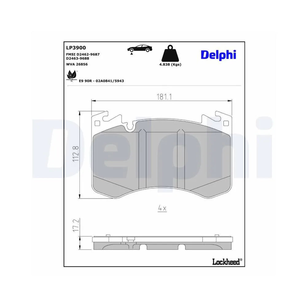 Placute Frana Delphi pentru Land Rover Range Rover - LP3900
