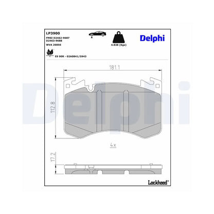 Placute Frana Delphi pentru Land Rover Range Rover - LP3900