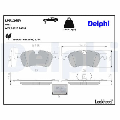 Placute Frana Delphi 1.85 kg - LP3914