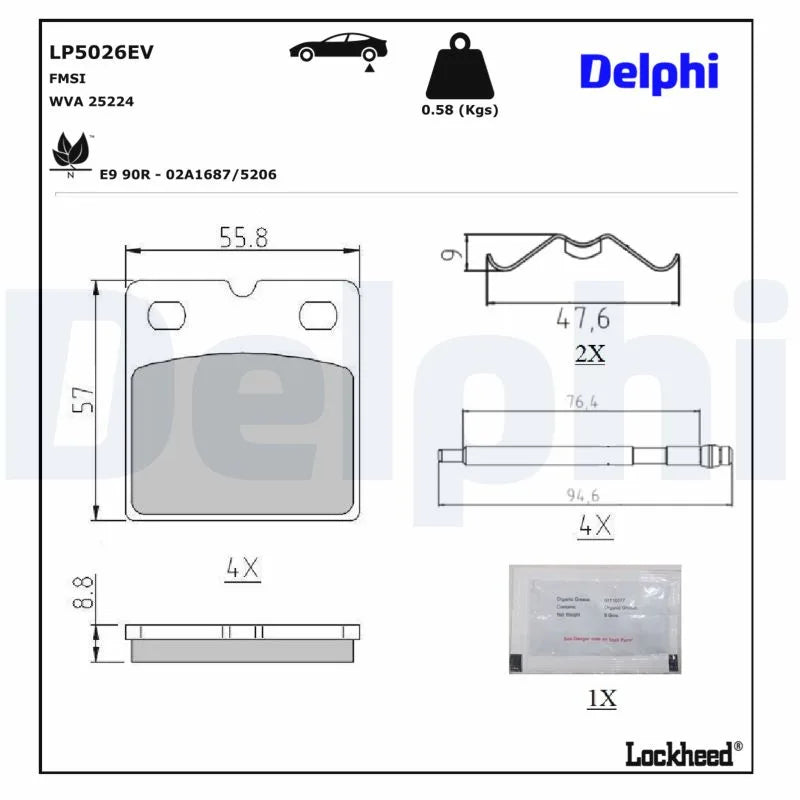 Placute Frana Delphi pentru Tesla S/Model - LP5026EV